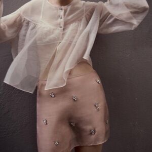 Zara jewel trim short skirt nwt small